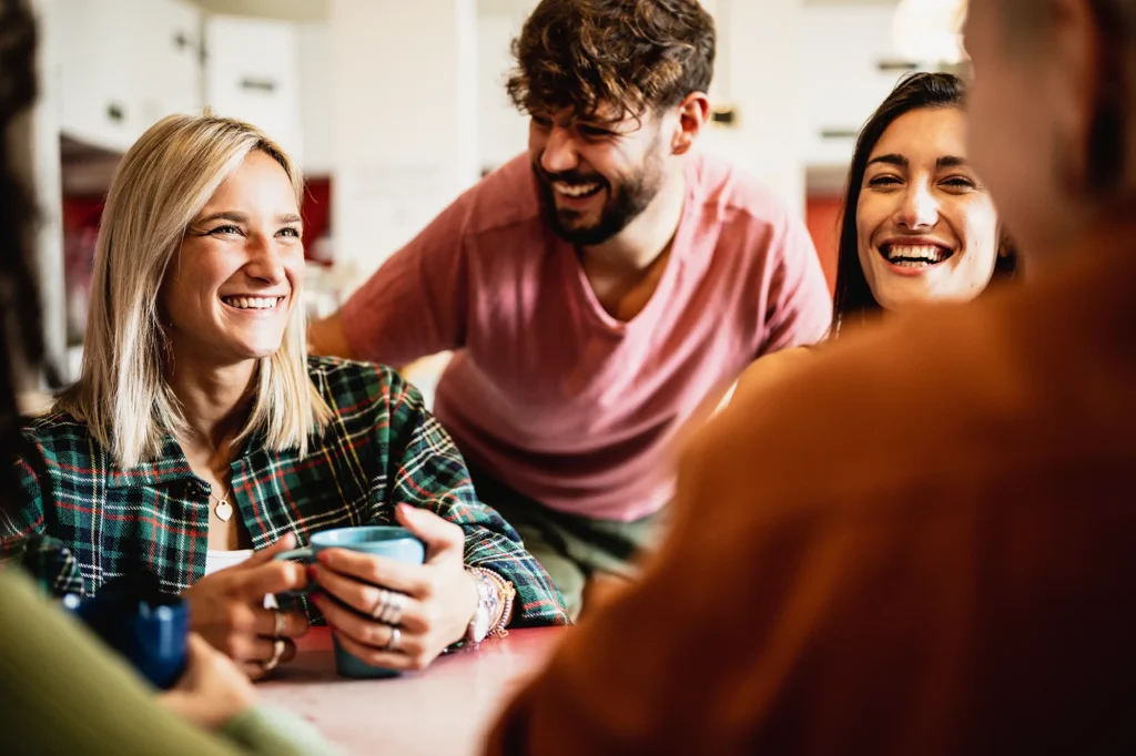 Laughing students